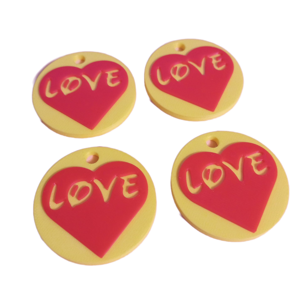 4 x Schlüsselanhänger Love