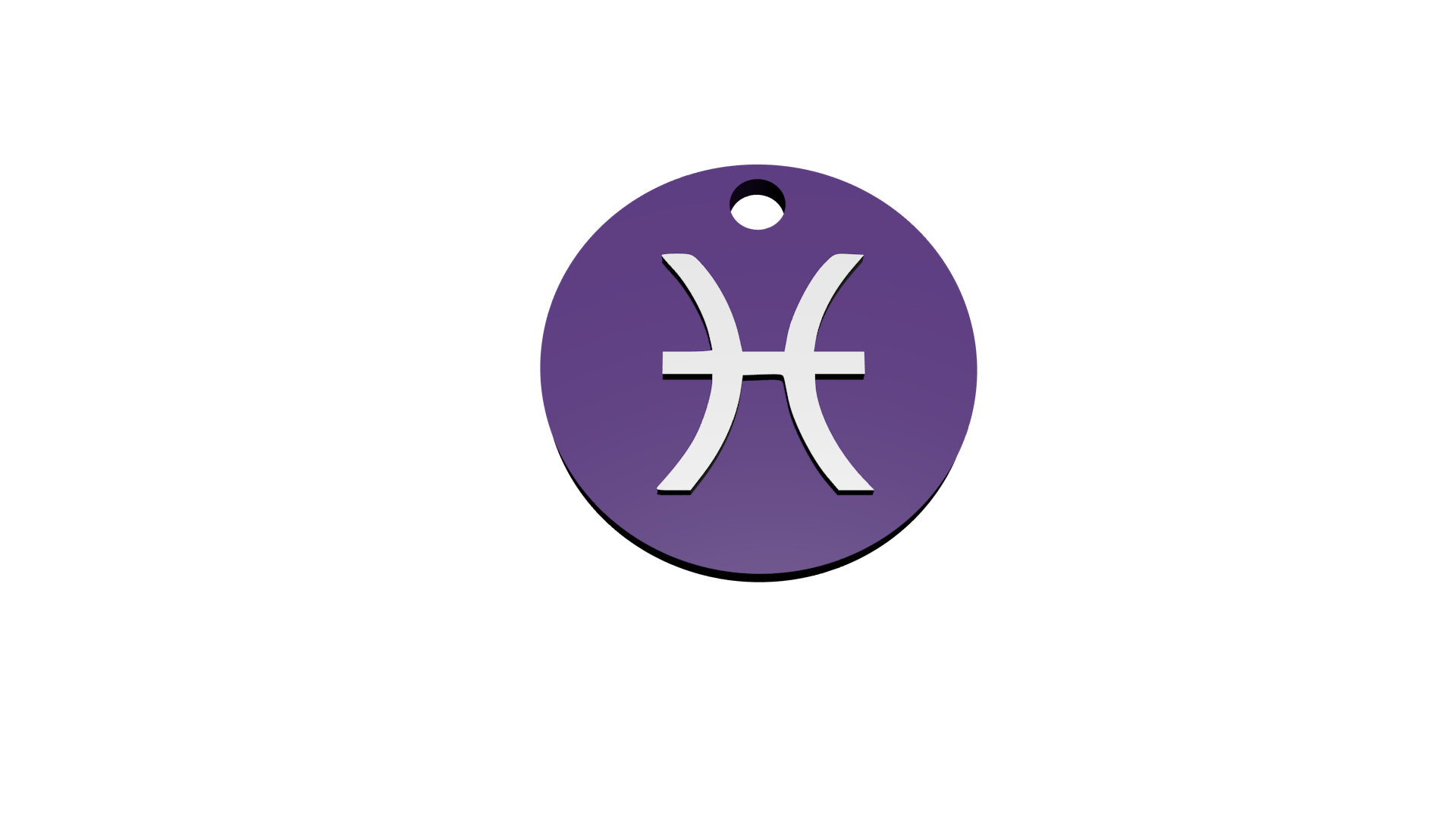 4x Schlüsselanhänger mit Sternzeichen (Violett / Weiß)