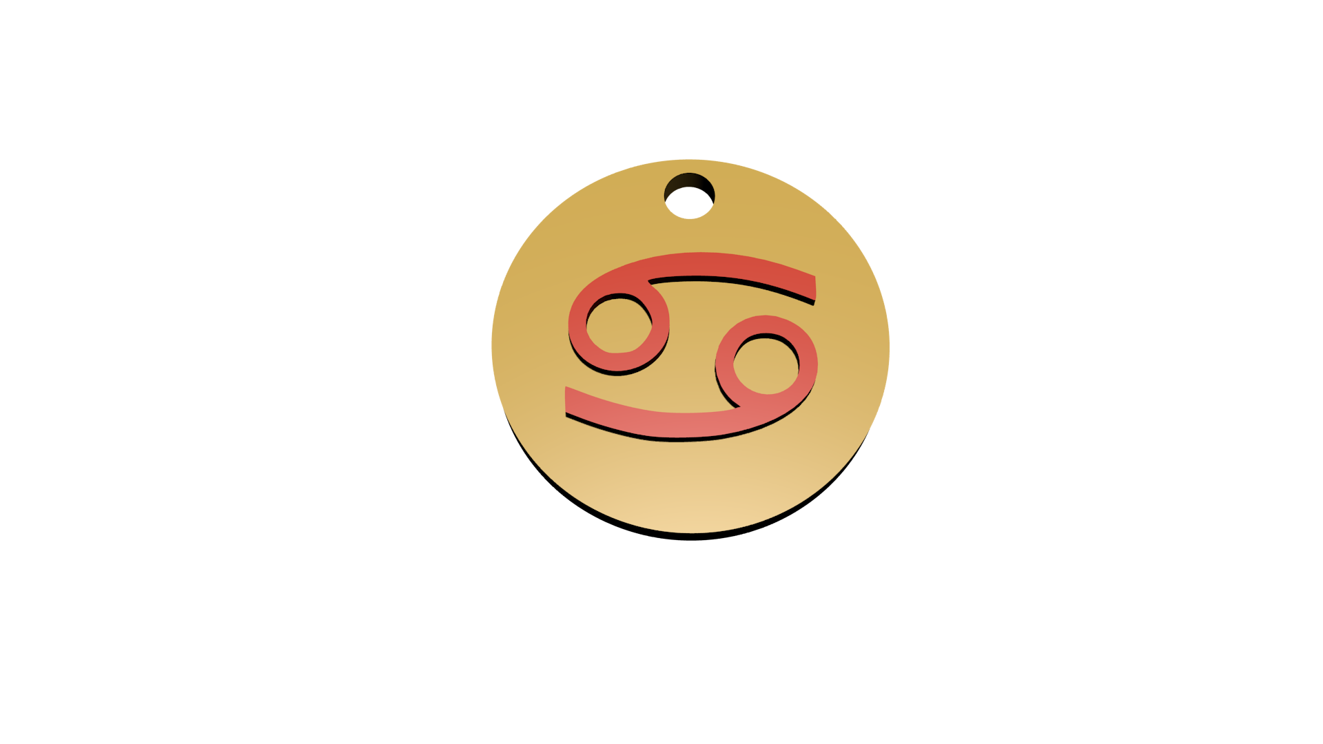 4x Schlüsselanhänger mit Sternzeichen (Glänzend Gold / Glänzend Rot)
