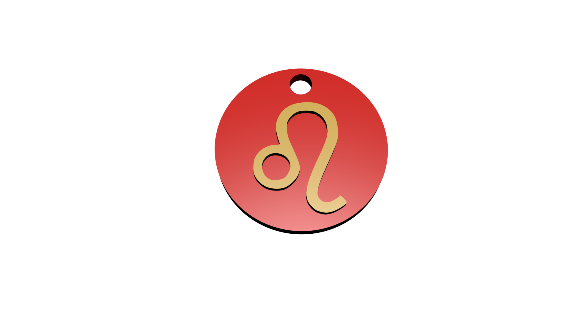 4x Schlüsselanhänger mit Sternzeichen (Glänzend Rot / Glänzend Gold)