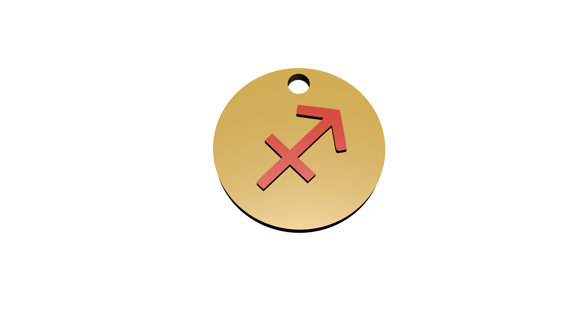 4x Schlüsselanhänger mit Sternzeichen (Glänzend Gold / Glänzend Rot)