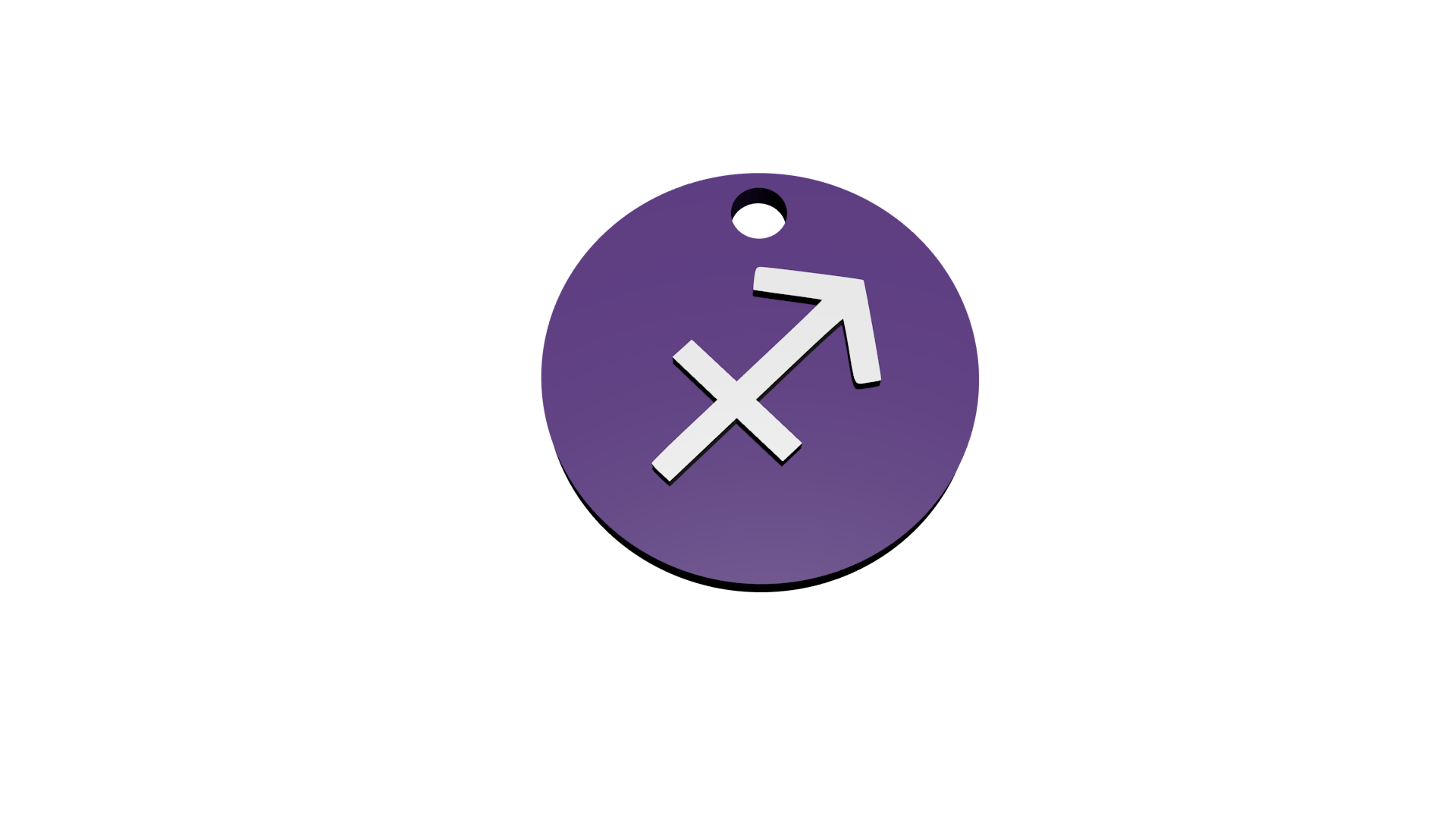4x Schlüsselanhänger mit Sternzeichen (Violett / Weiß)
