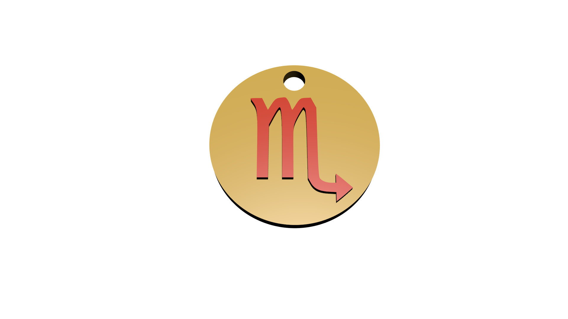 4x Schlüsselanhänger mit Sternzeichen (Glänzend Gold / Glänzend Rot)