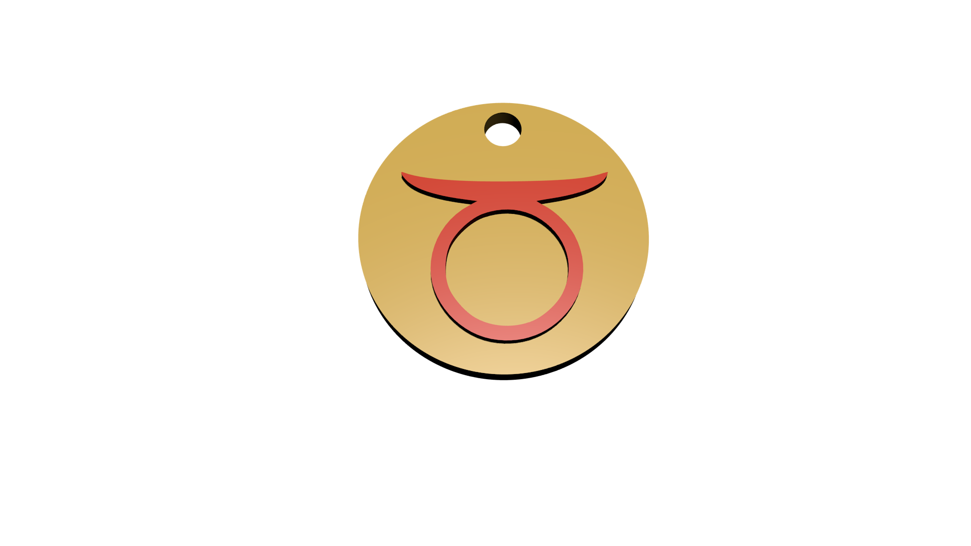 4x Schlüsselanhänger mit Sternzeichen (Glänzend Gold / Glänzend Rot)