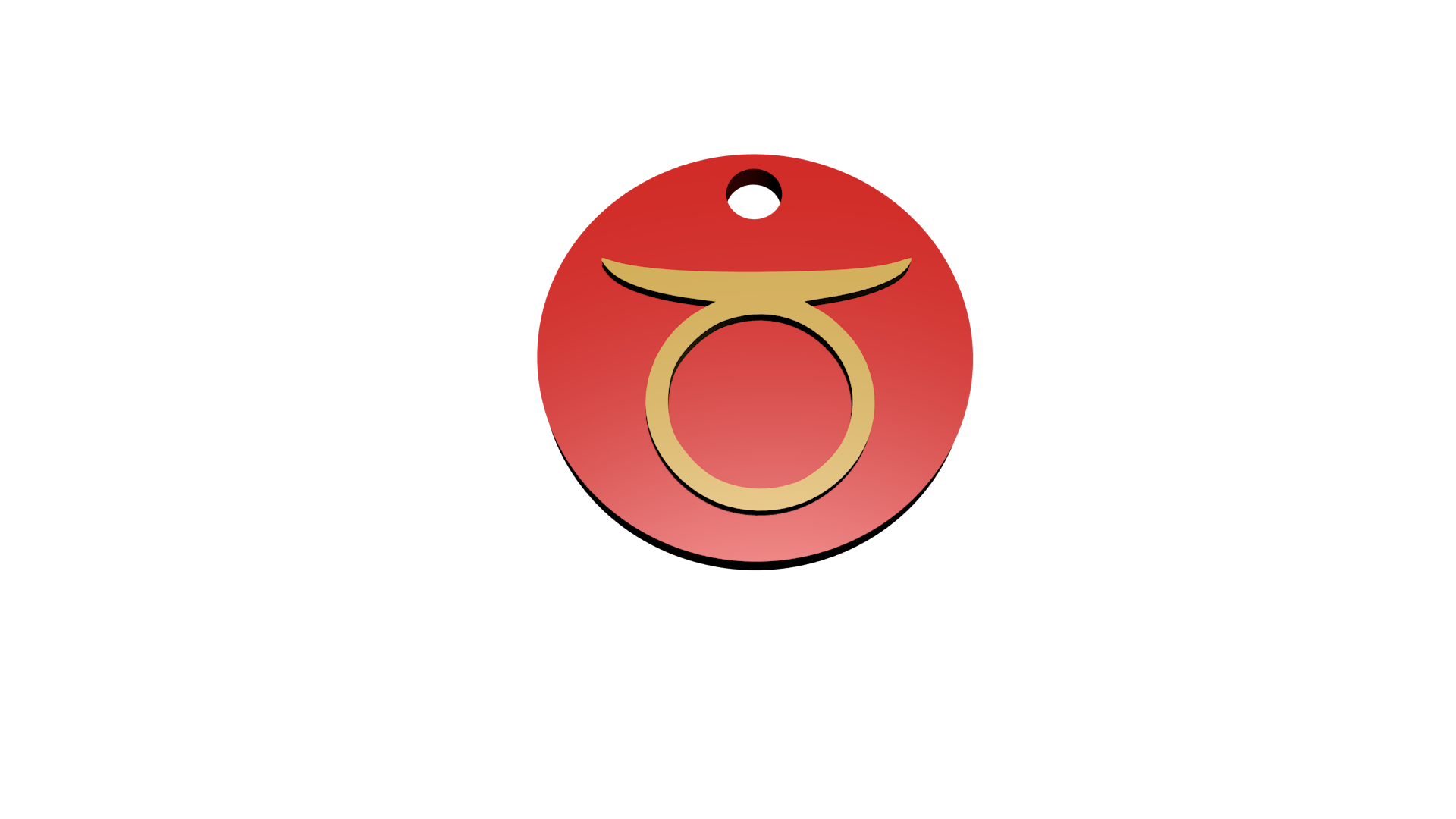 4x Schlüsselanhänger mit Sternzeichen (Glänzend Rot / Glänzend Gold)