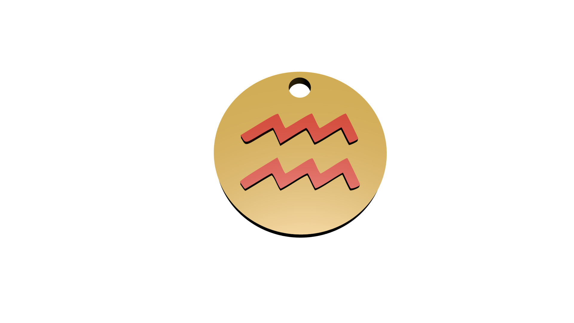 4x Schlüsselanhänger mit Sternzeichen (Glänzend Gold / Glänzend Rot)