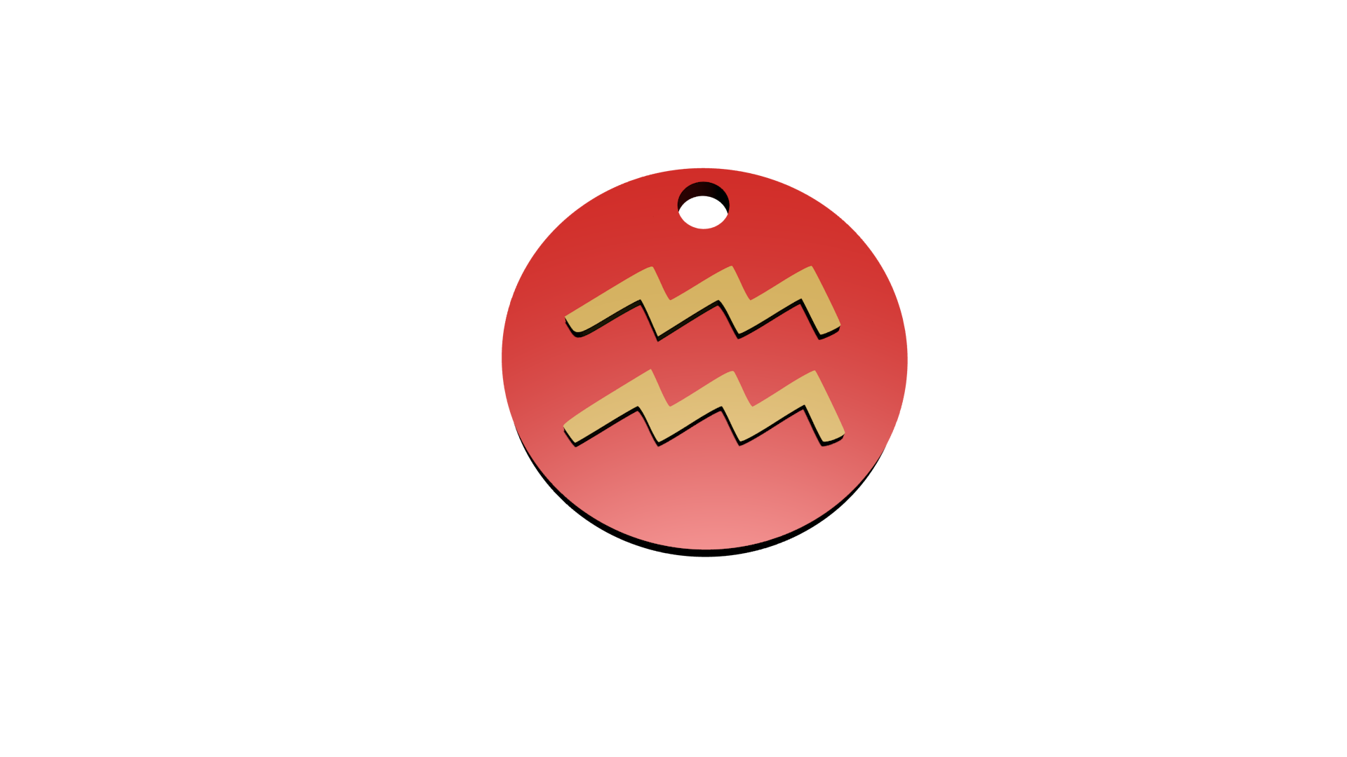 4x Schlüsselanhänger mit Sternzeichen (Glänzend Rot / Glänzend Gold)