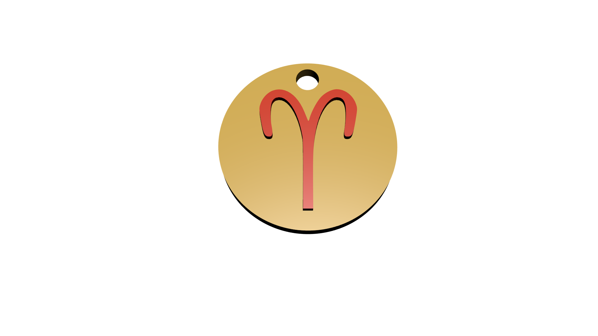 4x Schlüsselanhänger mit Sternzeichen (Glänzend Gold / Glänzend Rot)