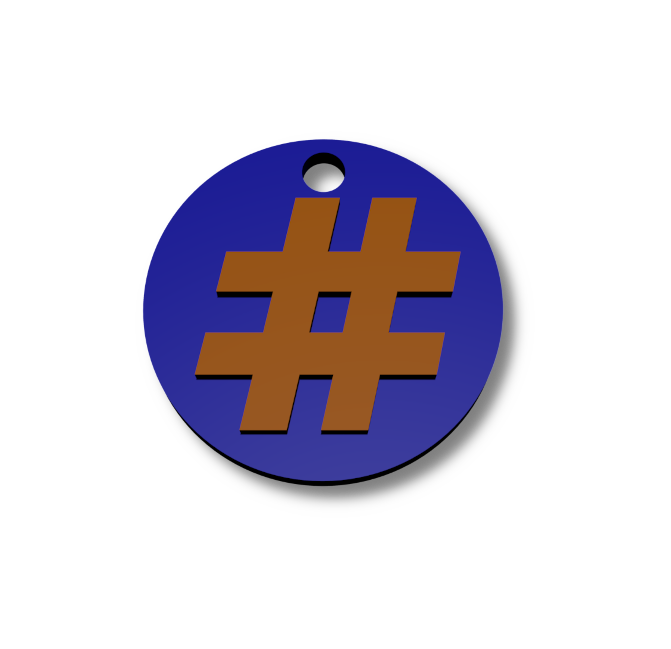 4 x Schlüsselanhänger Hash-tag